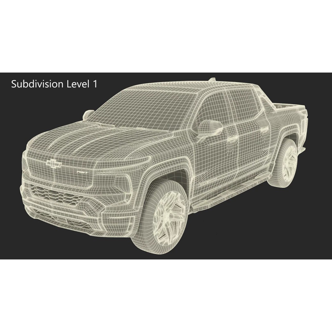 Chevrolet Silverado EV 2024 Red 3D Model – High Poly PBR Vehicle Asset - View 32