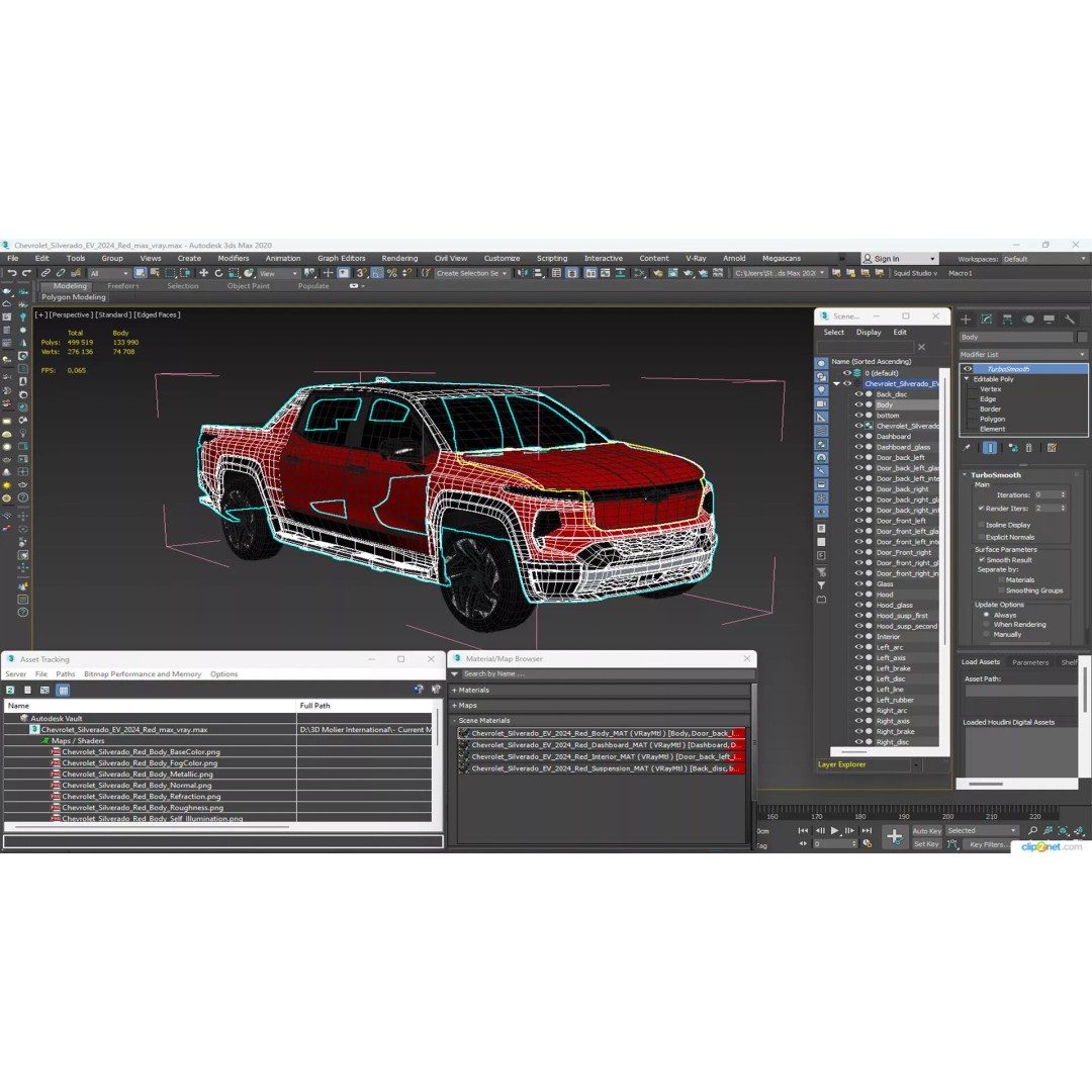 Chevrolet Silverado EV 2024 Red 3D Model – High Poly PBR Vehicle Asset - View 35