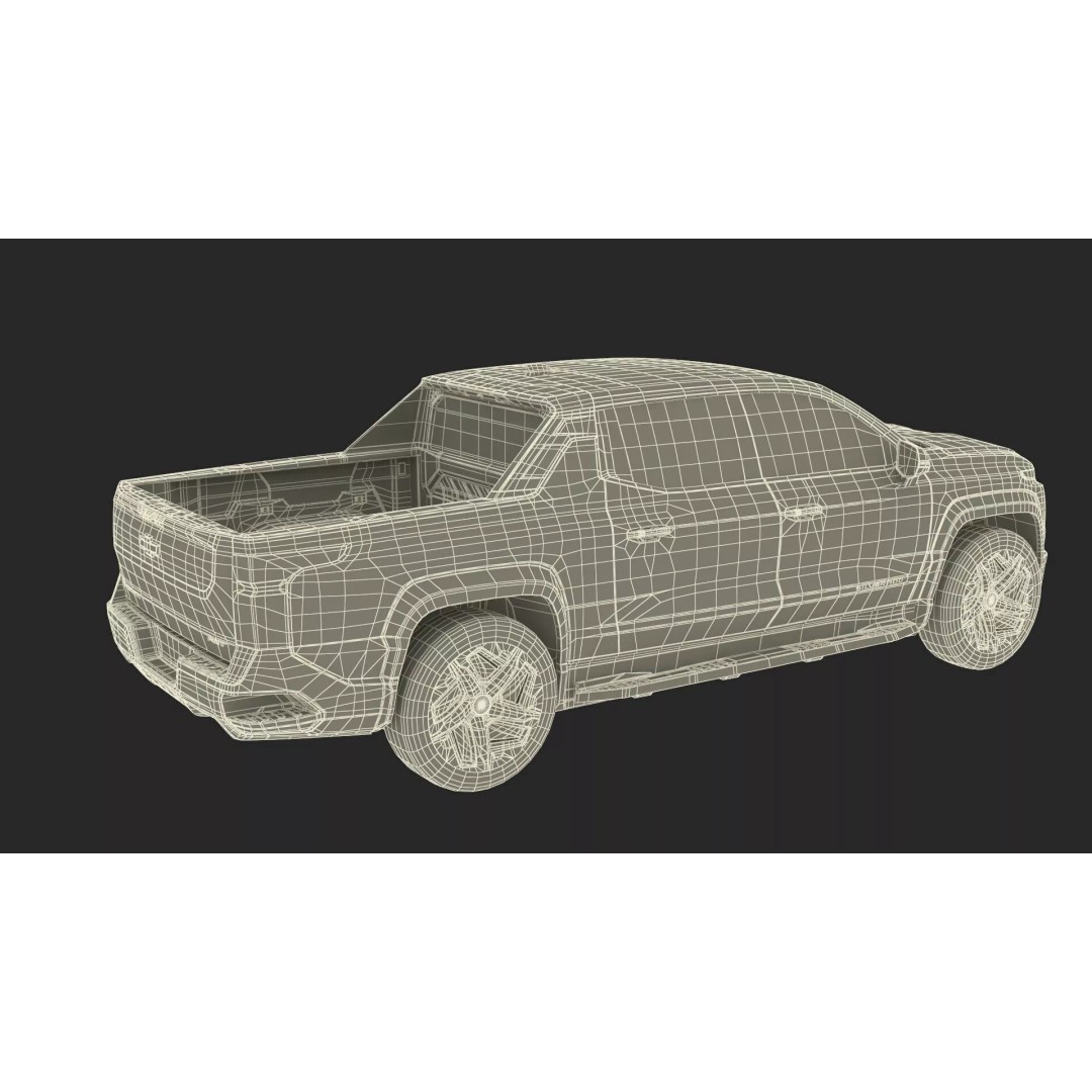 Chevrolet Silverado EV 2024 Red 3D Model – High Poly PBR Vehicle Asset - View 36