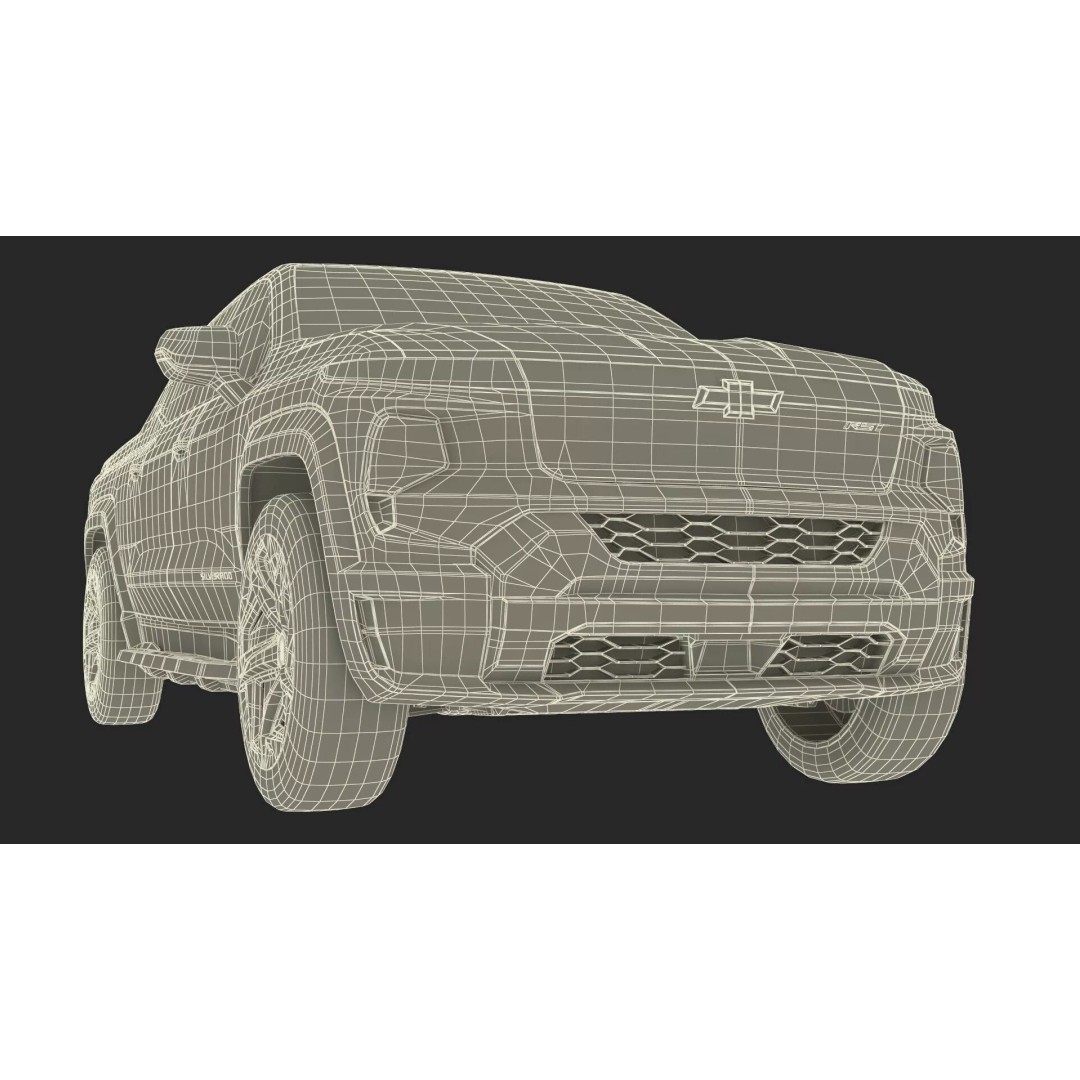 Chevrolet Silverado EV 2024 Red 3D Model – High Poly PBR Vehicle Asset - View 39