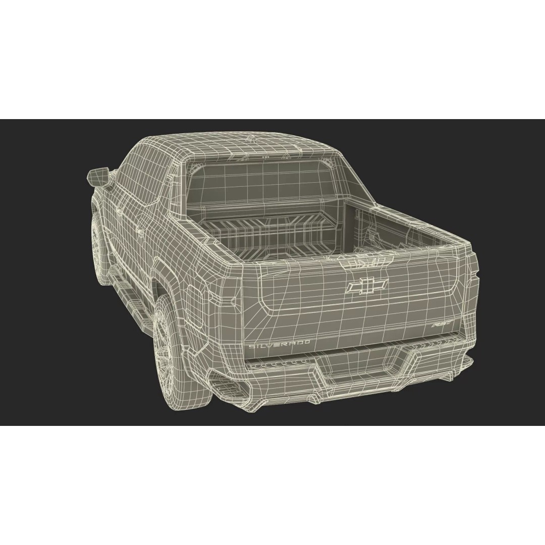 Chevrolet Silverado EV 2024 Red 3D Model – High Poly PBR Vehicle Asset - View 40