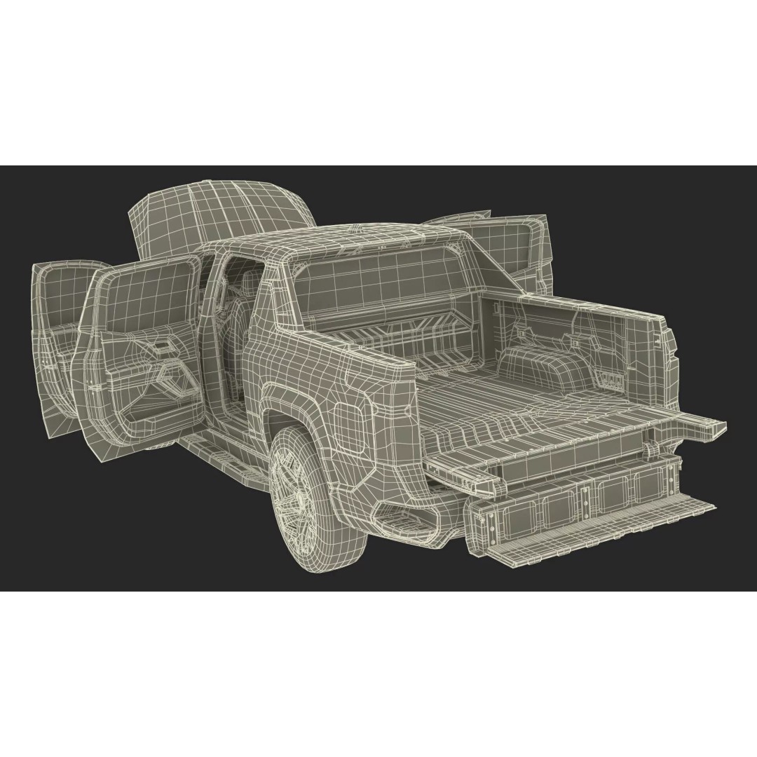 Chevrolet Silverado EV 2024 Red 3D Model – High Poly PBR Vehicle Asset - View 46