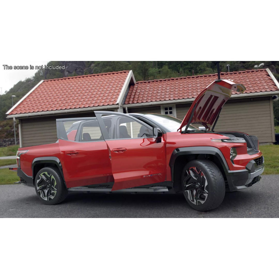 Chevrolet Silverado EV 2024 Red 3D Model – High Poly PBR Vehicle Asset - View 5