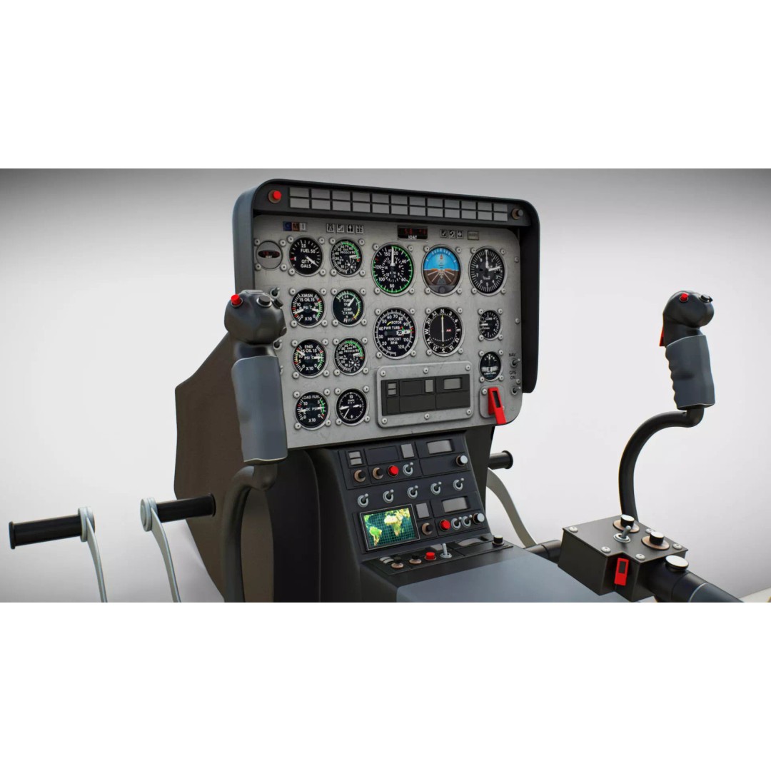 Bell 206L News Helicopter 3D Model – Realistic Aircraft with Interior - View 11