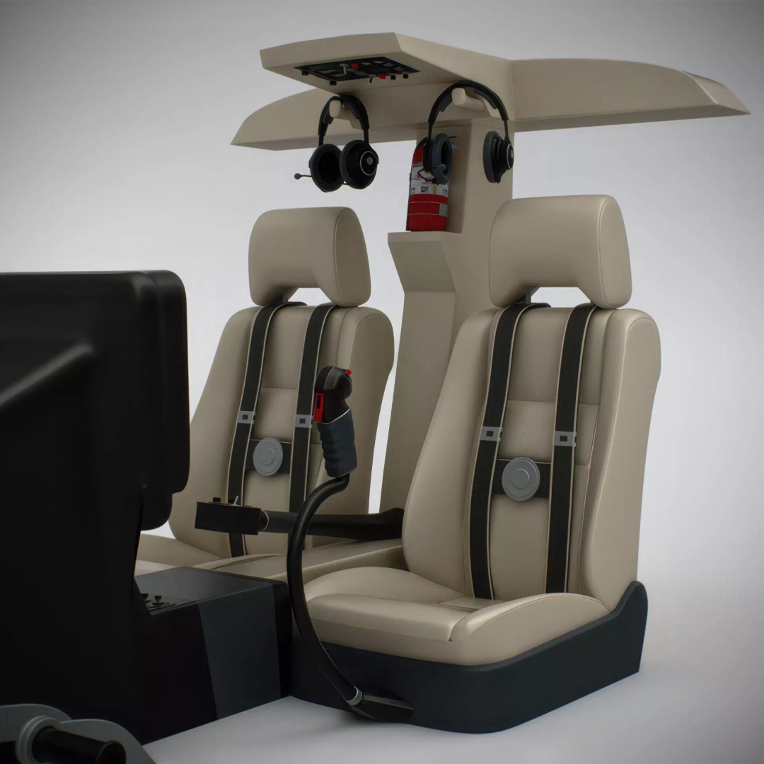 Bell 206L News Helicopter 3D Model – Realistic Aircraft with Interior - View 12