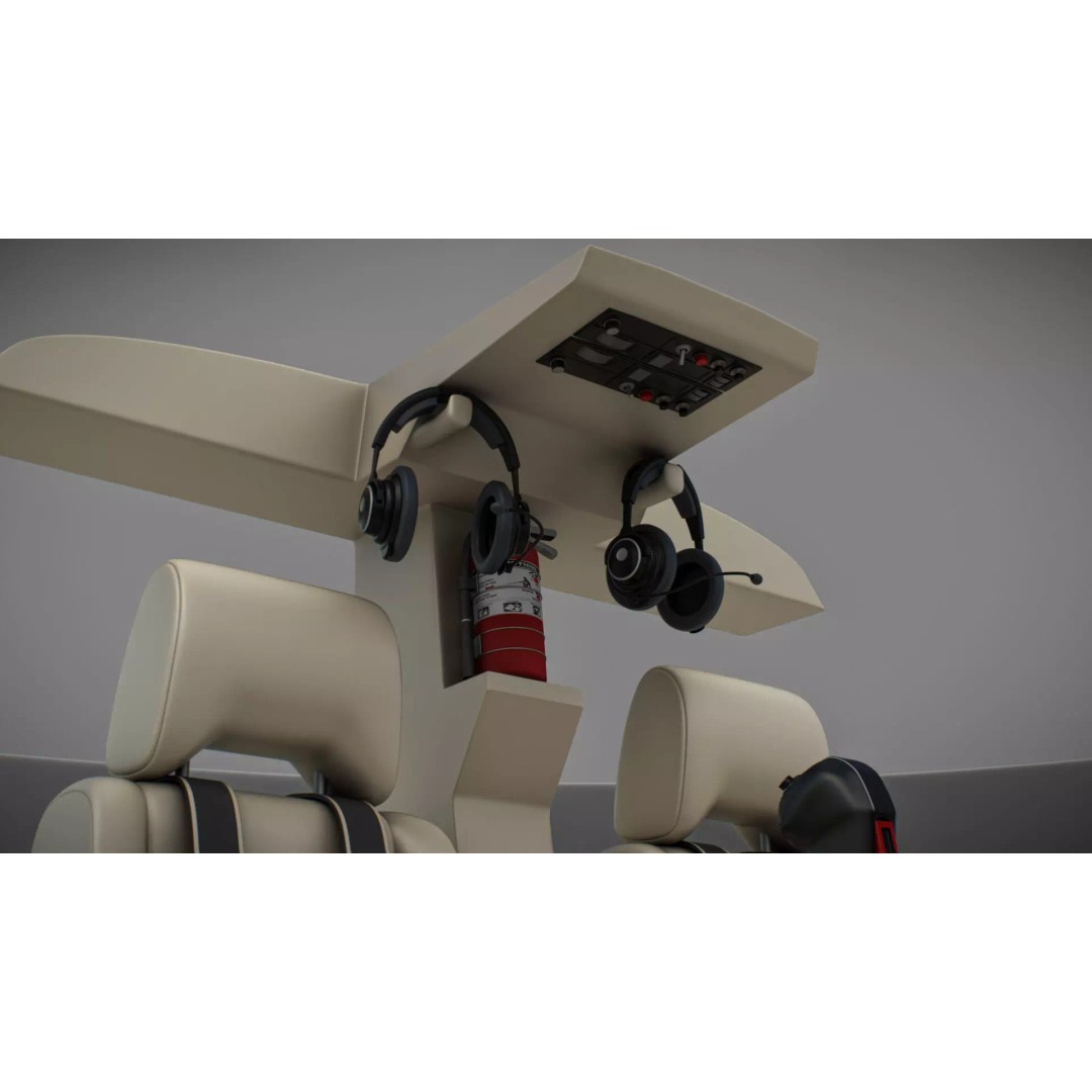 Bell 206L News Helicopter 3D Model – Realistic Aircraft with Interior - View 14