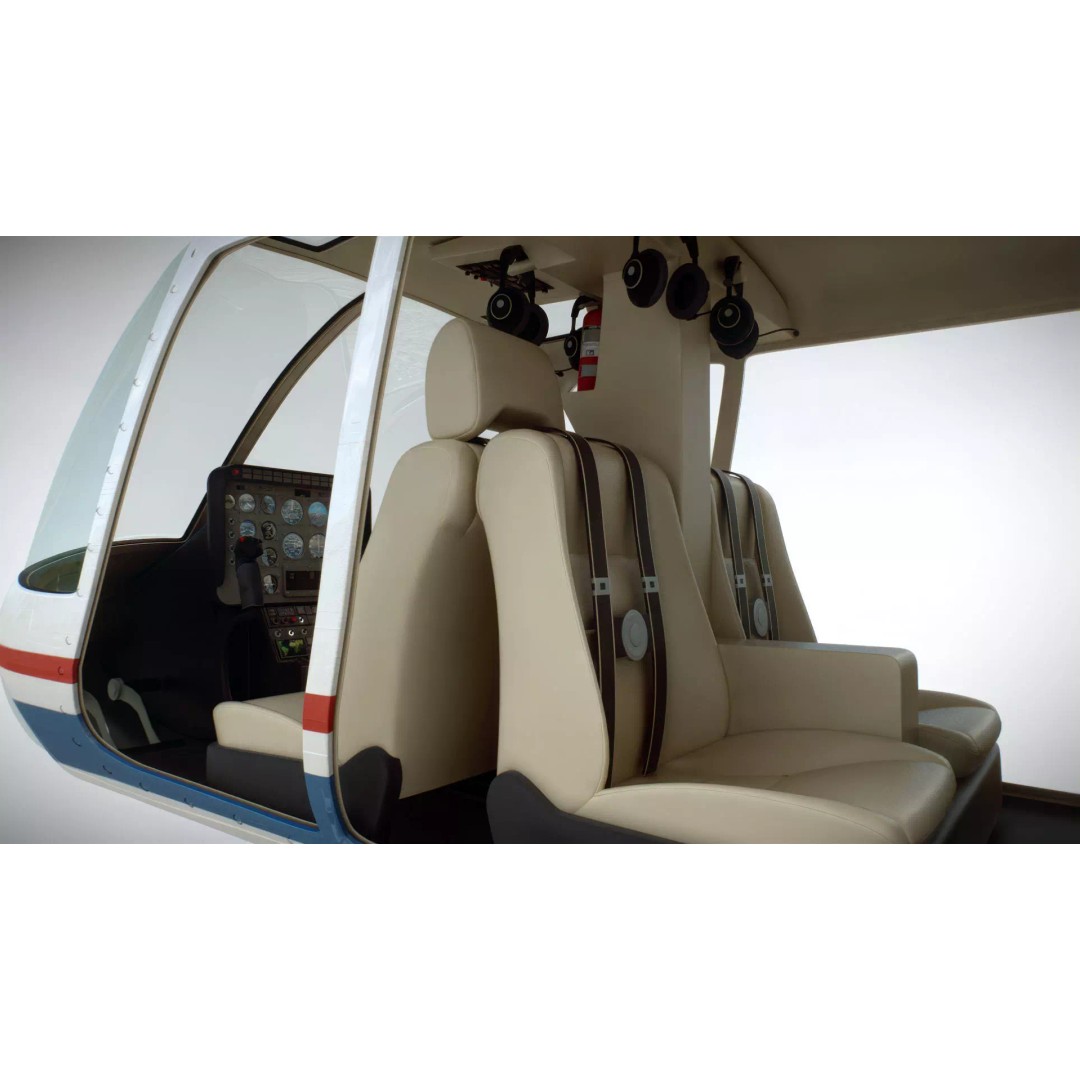 Bell 206L News Helicopter 3D Model – Realistic Aircraft with Interior - View 15