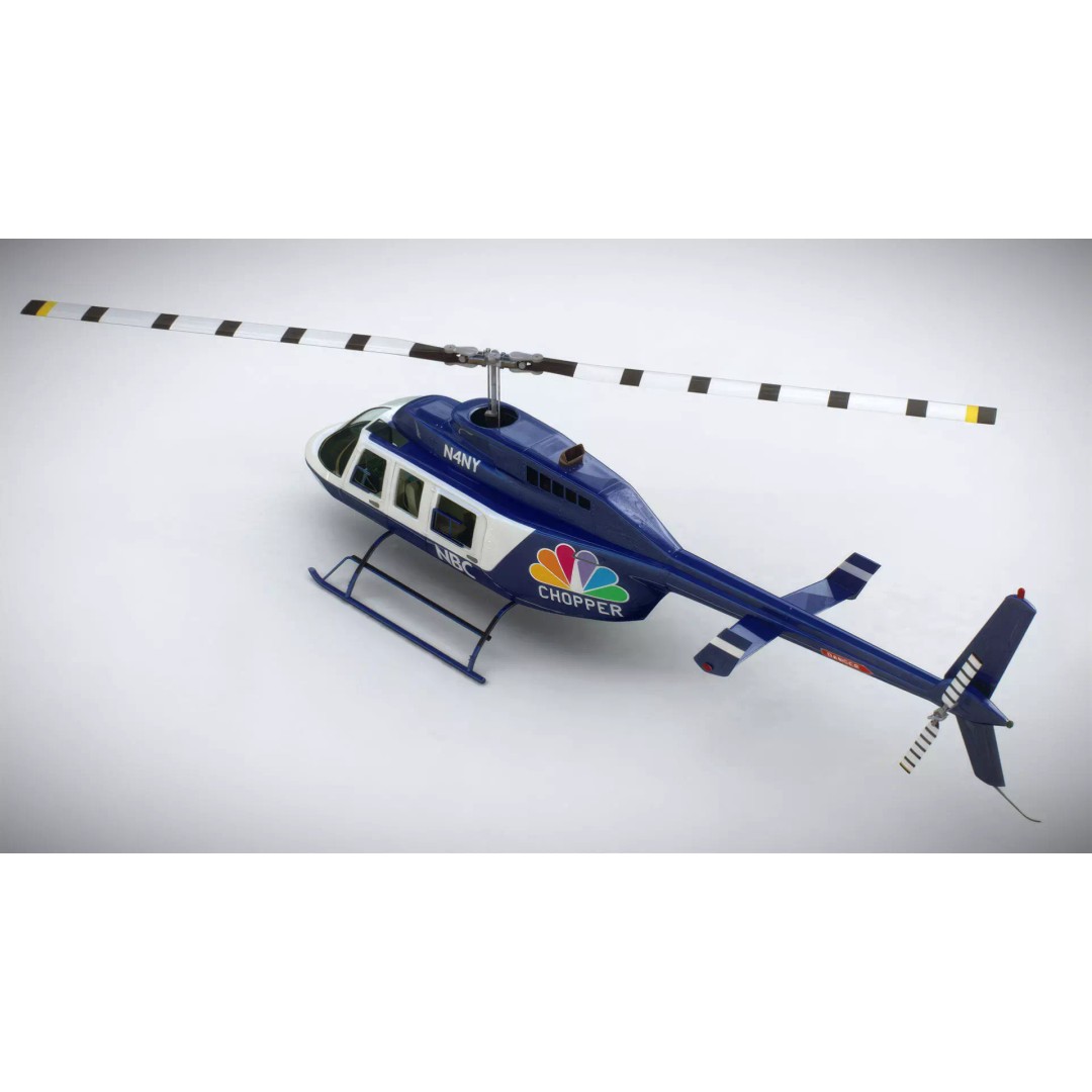 Bell 206L News Helicopter 3D Model – Realistic Aircraft with Interior - View 6