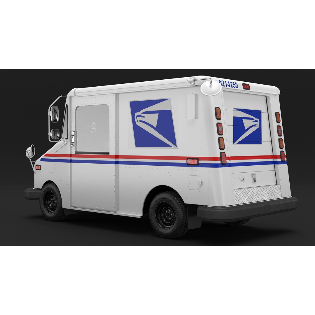 USA Grumman LLV Post Car 3D Model – High Quality PBR Vehicle, FBX - View 10