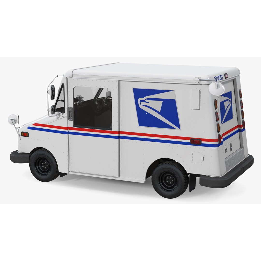 USA Grumman LLV Post Car 3D Model – High Quality PBR Vehicle, FBX - View 14