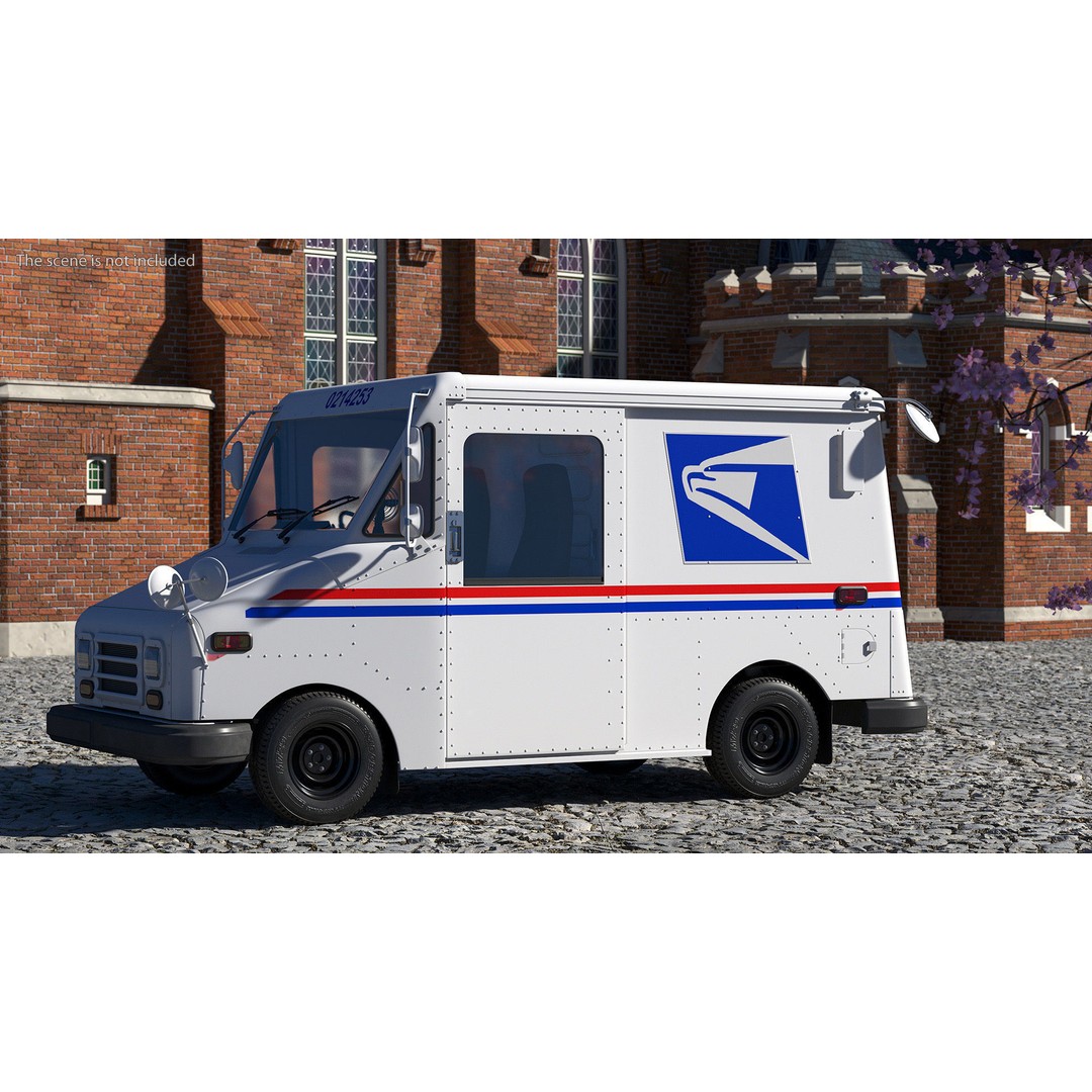 USA Grumman LLV Post Car 3D Model – High Quality PBR Vehicle, FBX - View 4