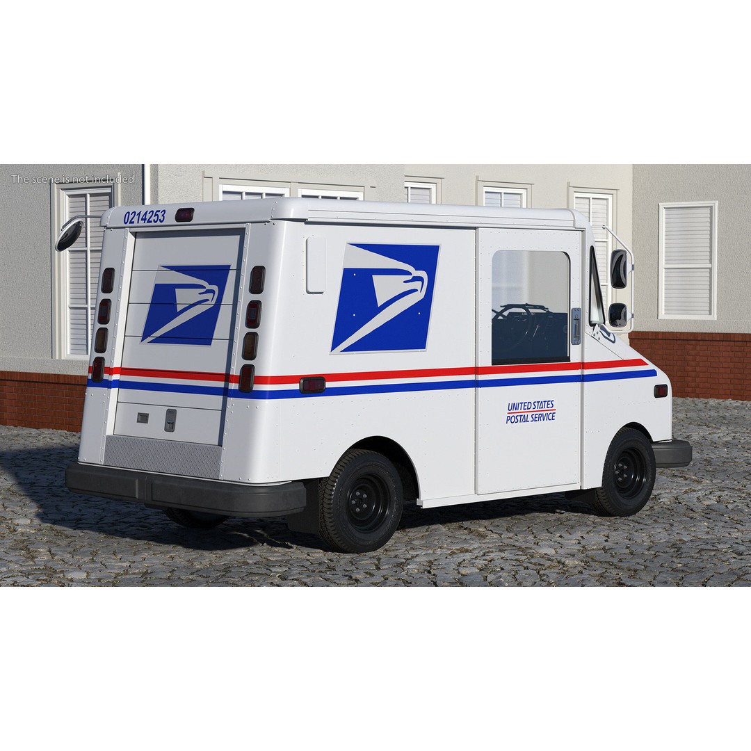 USA Grumman LLV Post Car 3D Model – High Quality PBR Vehicle, FBX - View 5