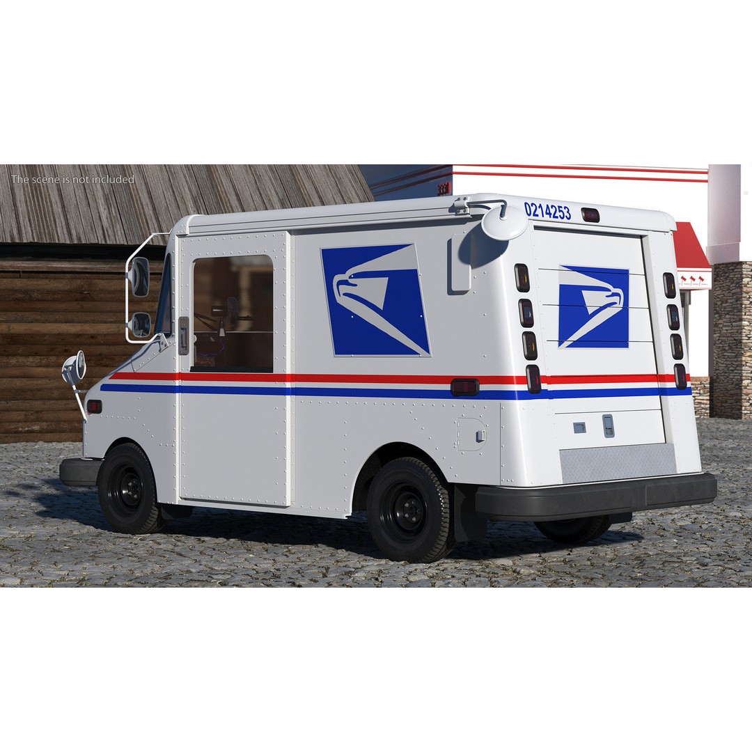 USA Grumman LLV Post Car 3D Model – High Quality PBR Vehicle, FBX - View 6