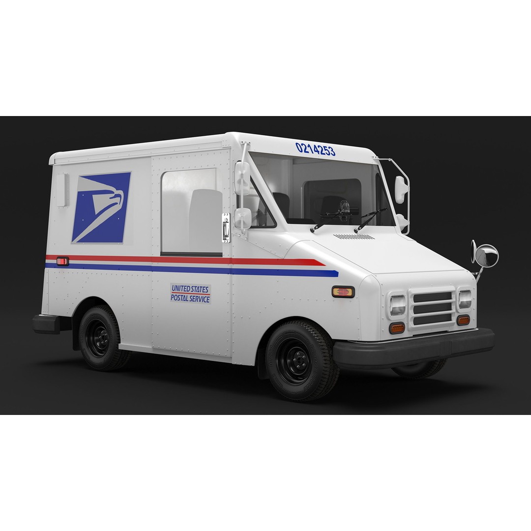USA Grumman LLV Post Car 3D Model – High Quality PBR Vehicle, FBX - View 9