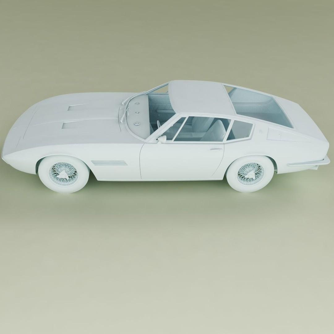 Maserati Ghibli 1967 3D Model – High Poly Antique Coupe, FBX & OBJ - View 13