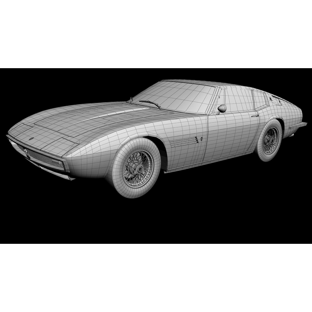 Maserati Ghibli 1967 3D Model – High Poly Antique Coupe, FBX & OBJ - View 15