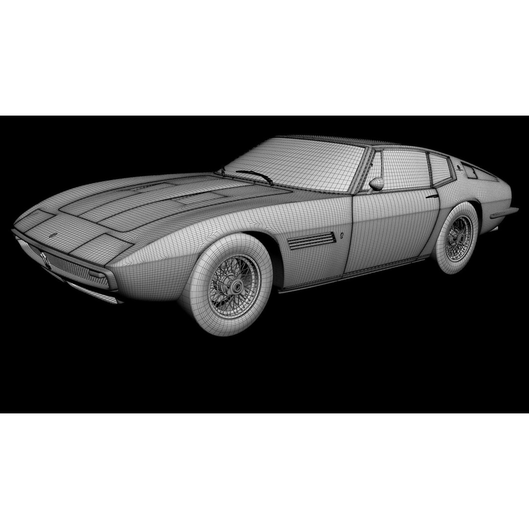 Maserati Ghibli 1967 3D Model – High Poly Antique Coupe, FBX & OBJ - View 16