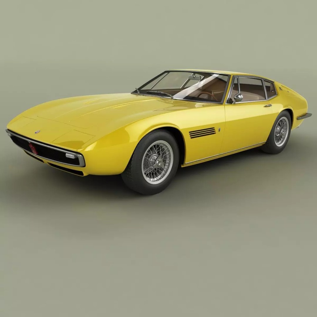 Maserati Ghibli 1967 3D Model – High Poly Antique Coupe, FBX & OBJ - View 2