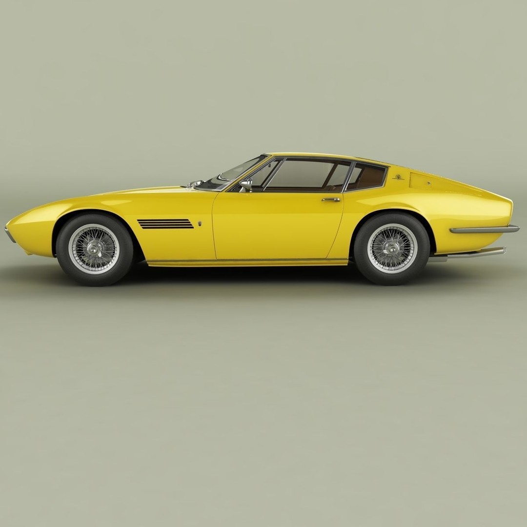 Maserati Ghibli 1967 3D Model – High Poly Antique Coupe, FBX & OBJ - View 3