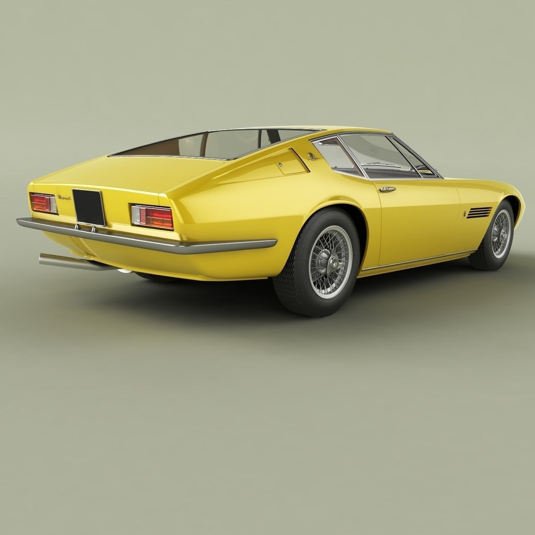 Maserati Ghibli 1967 3D Model – High Poly Antique Coupe, FBX & OBJ - View 4