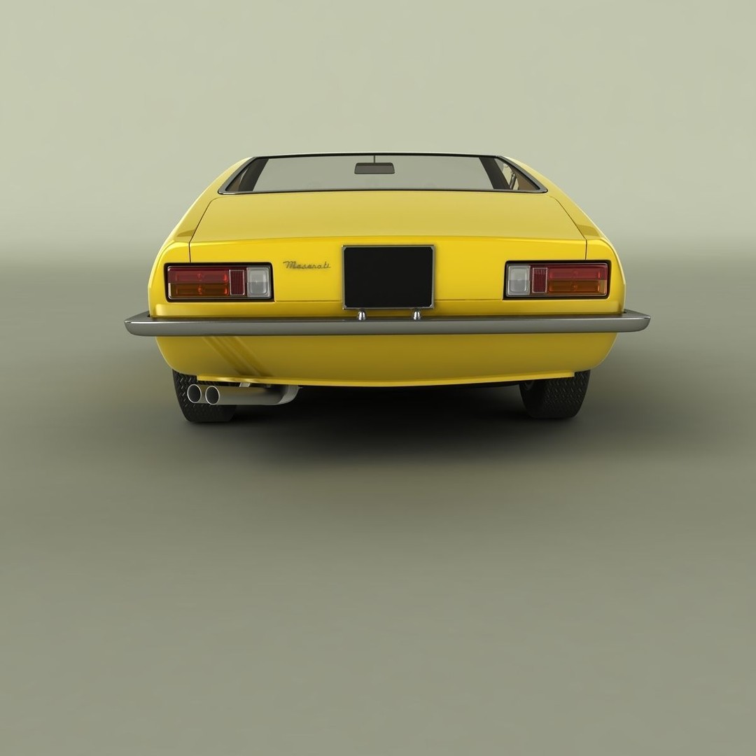 Maserati Ghibli 1967 3D Model – High Poly Antique Coupe, FBX & OBJ - View 5