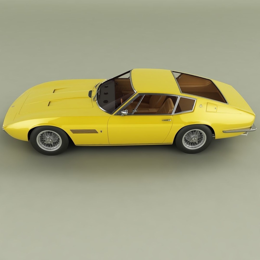 Maserati Ghibli 1967 3D Model – High Poly Antique Coupe, FBX & OBJ - View 8