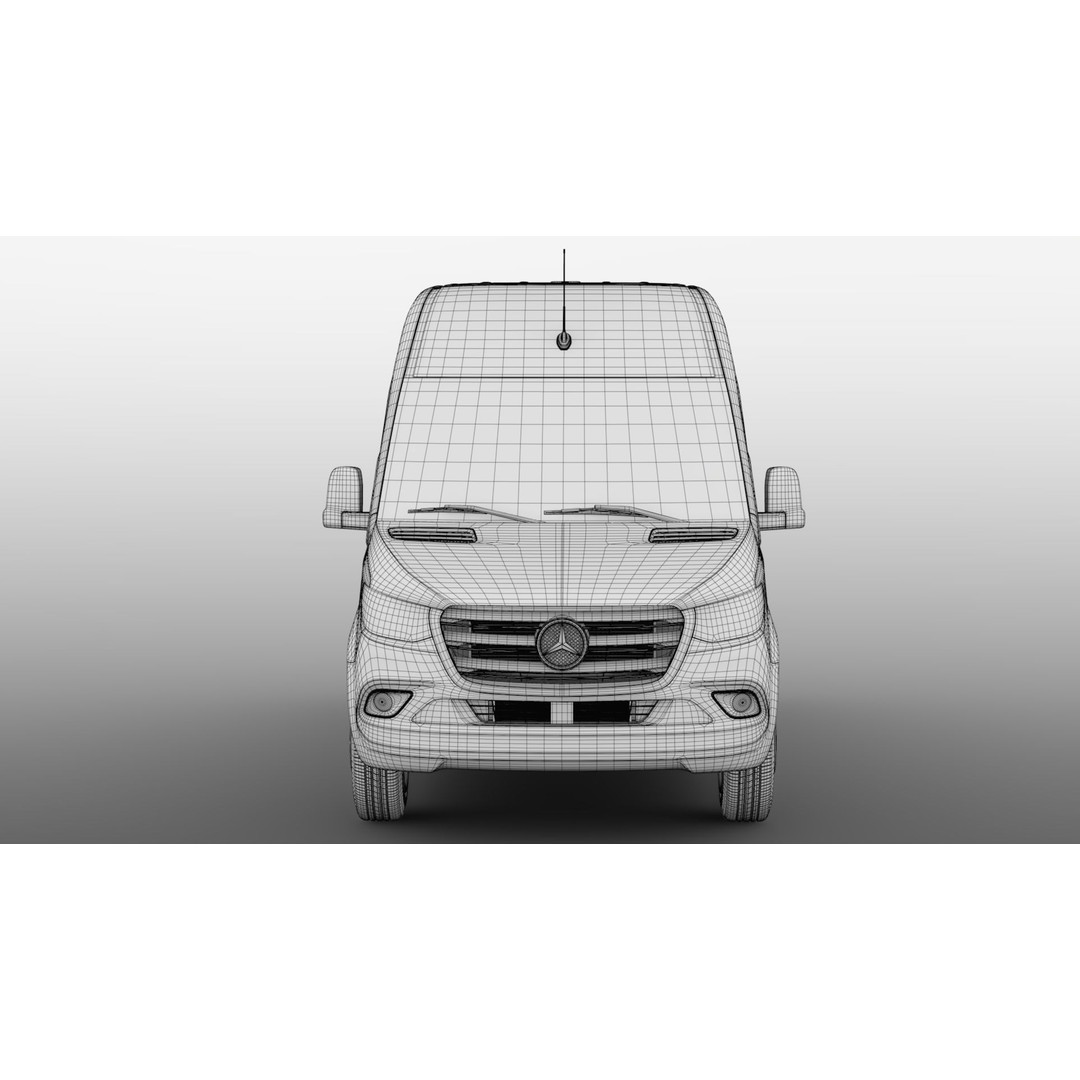 Mercedes Benz Sprinter 3D Model – Panel Van L3H2 RWD 2020, Game Ready - View 14
