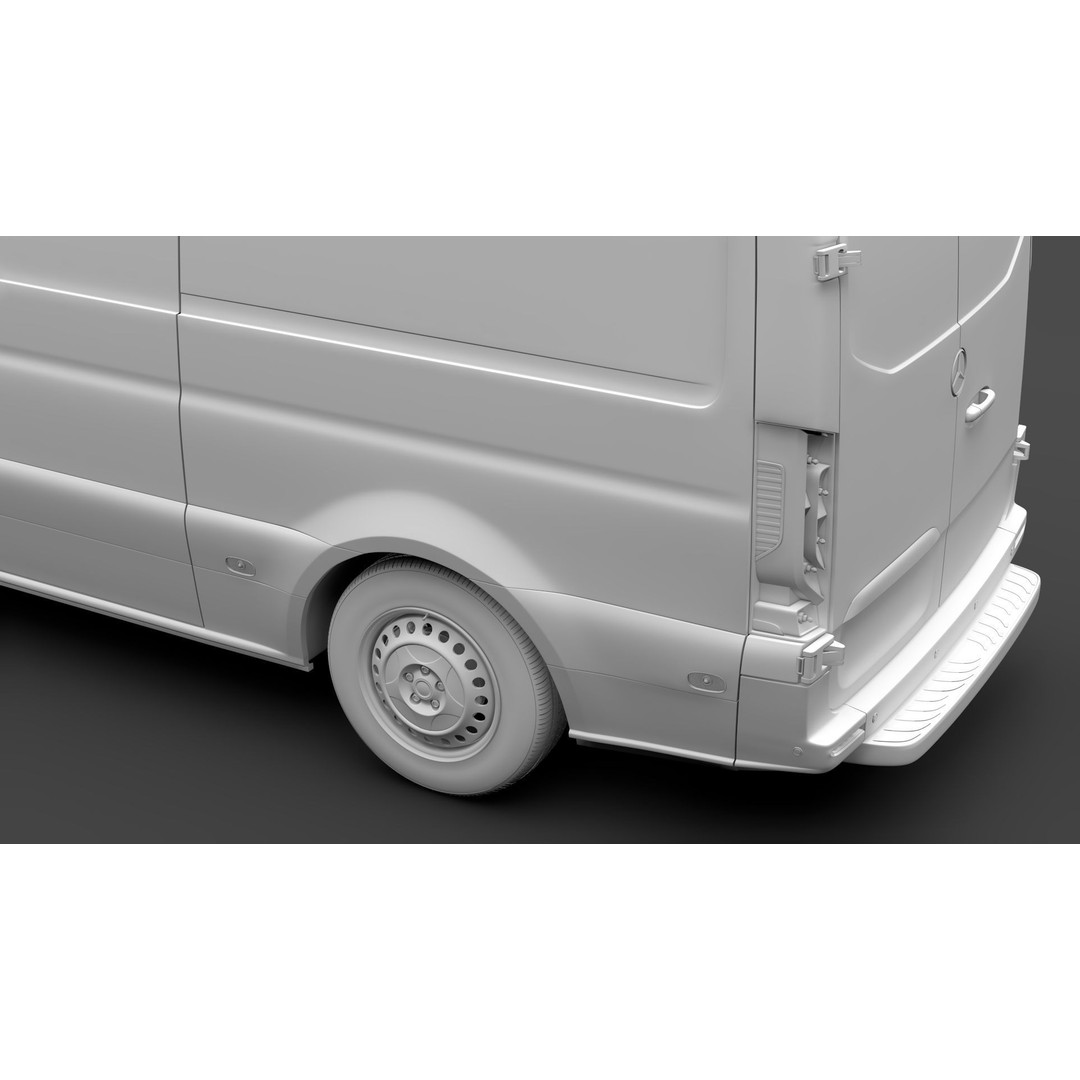 Mercedes Benz Sprinter 3D Model – Panel Van L3H2 RWD 2020, Game Ready - View 15