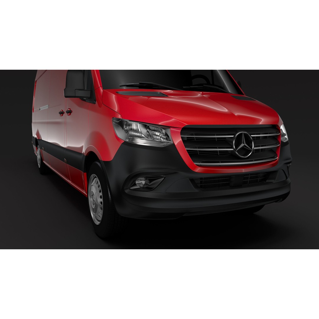 Mercedes Benz Sprinter 3D Model – Panel Van L3H2 RWD 2020, Game Ready - View 9