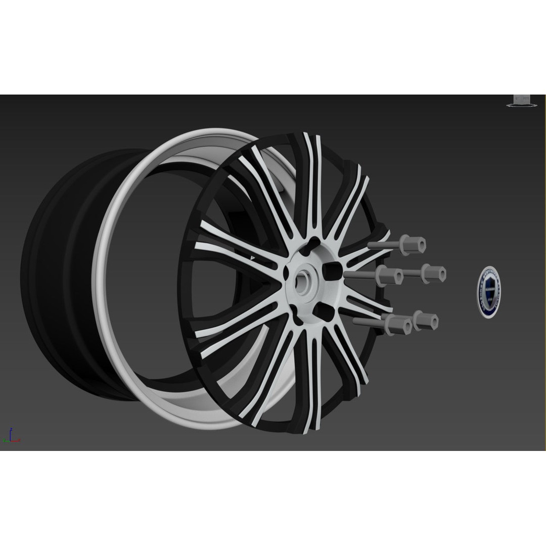 Work Varianza SC1 Wheel 3D Model – High Poly PBR Car Rim, FBX, OBJ - View 43