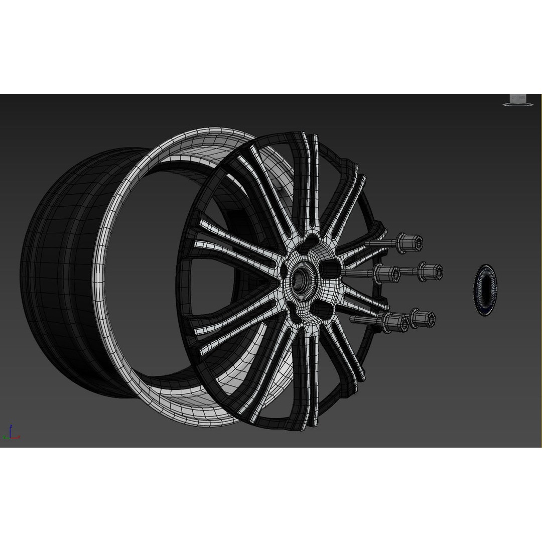 Work Varianza SC1 Wheel 3D Model – High Poly PBR Car Rim, FBX, OBJ - View 44