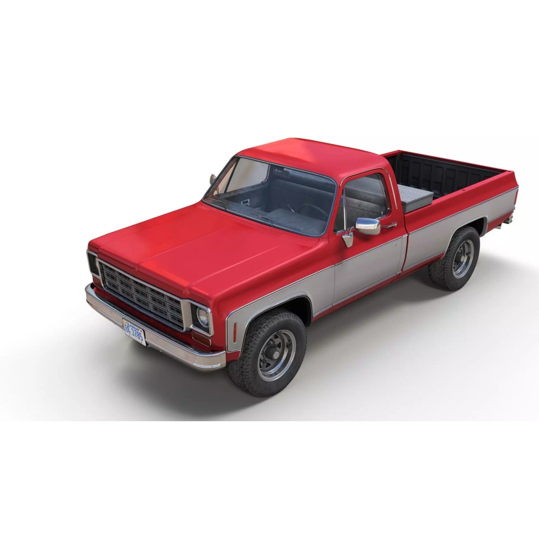 4x4 American Pickup Truck 3D Model – Low Poly Game Ready with PBR Textures - View 16