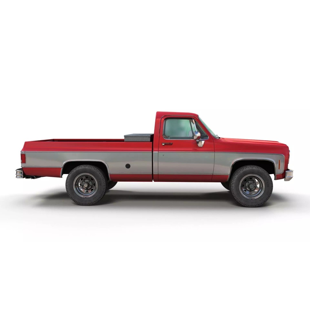 4x4 American Pickup Truck 3D Model – Low Poly Game Ready with PBR Textures - View 18