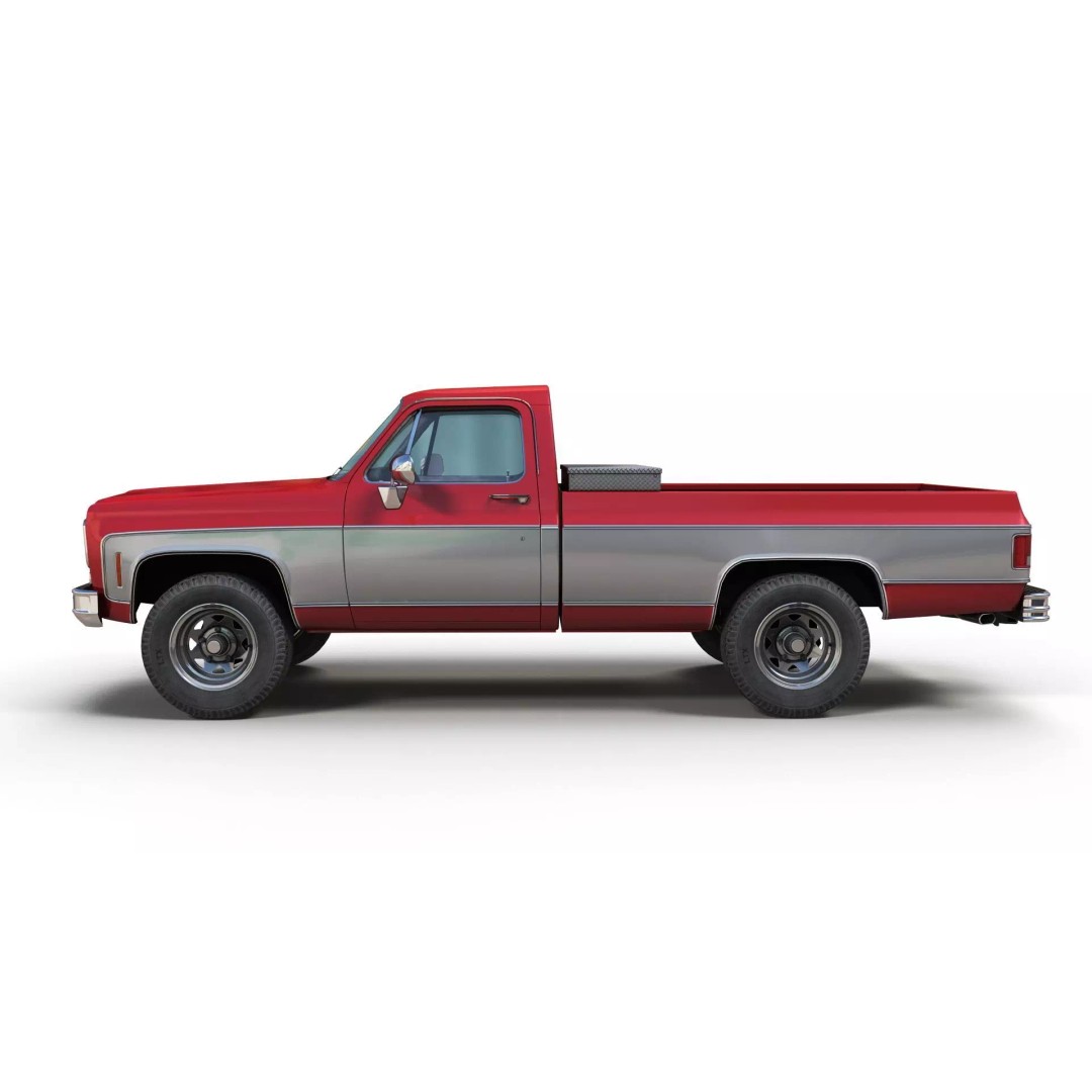 4x4 American Pickup Truck 3D Model – Low Poly Game Ready with PBR Textures - View 20