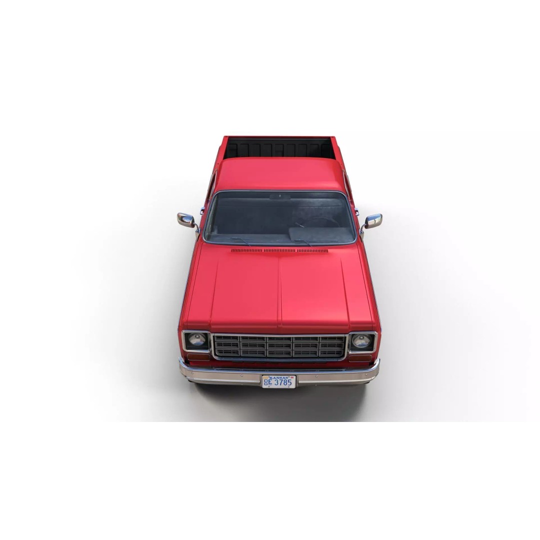 4x4 American Pickup Truck 3D Model – Low Poly Game Ready with PBR Textures - View 22