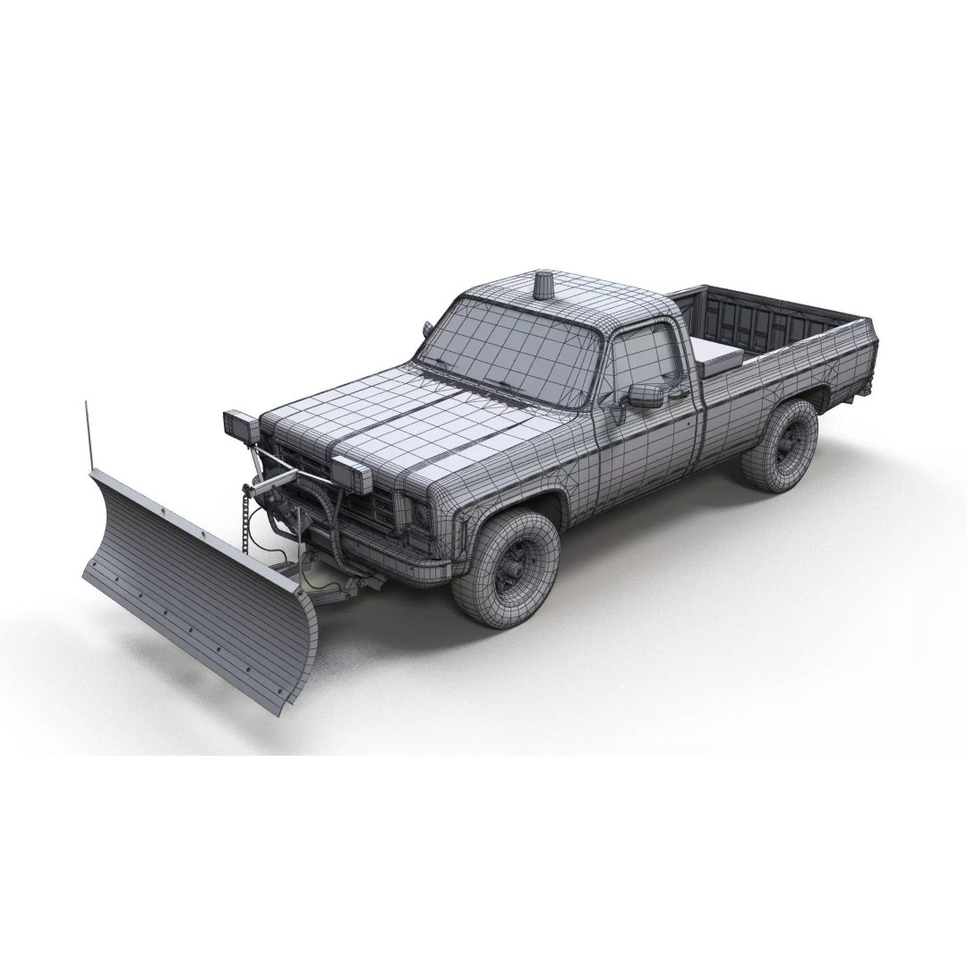 4x4 American Pickup Truck 3D Model – Low Poly Game Ready with PBR Textures - View 24