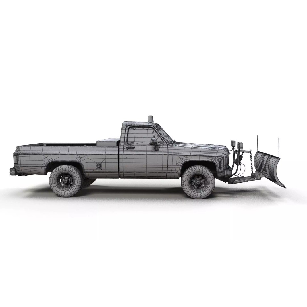 4x4 American Pickup Truck 3D Model – Low Poly Game Ready with PBR Textures - View 26