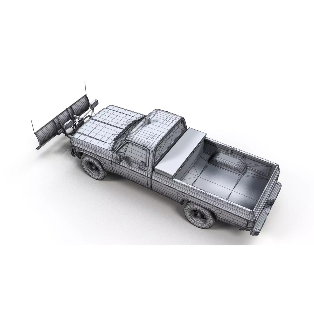4x4 American Pickup Truck 3D Model – Low Poly Game Ready with PBR Textures - View 27