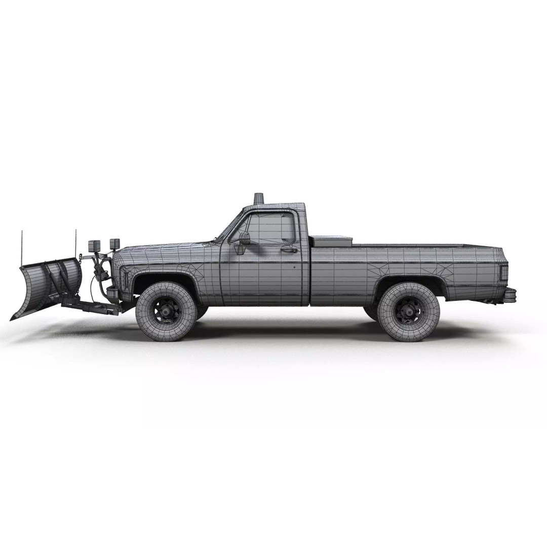 4x4 American Pickup Truck 3D Model – Low Poly Game Ready with PBR Textures - View 28