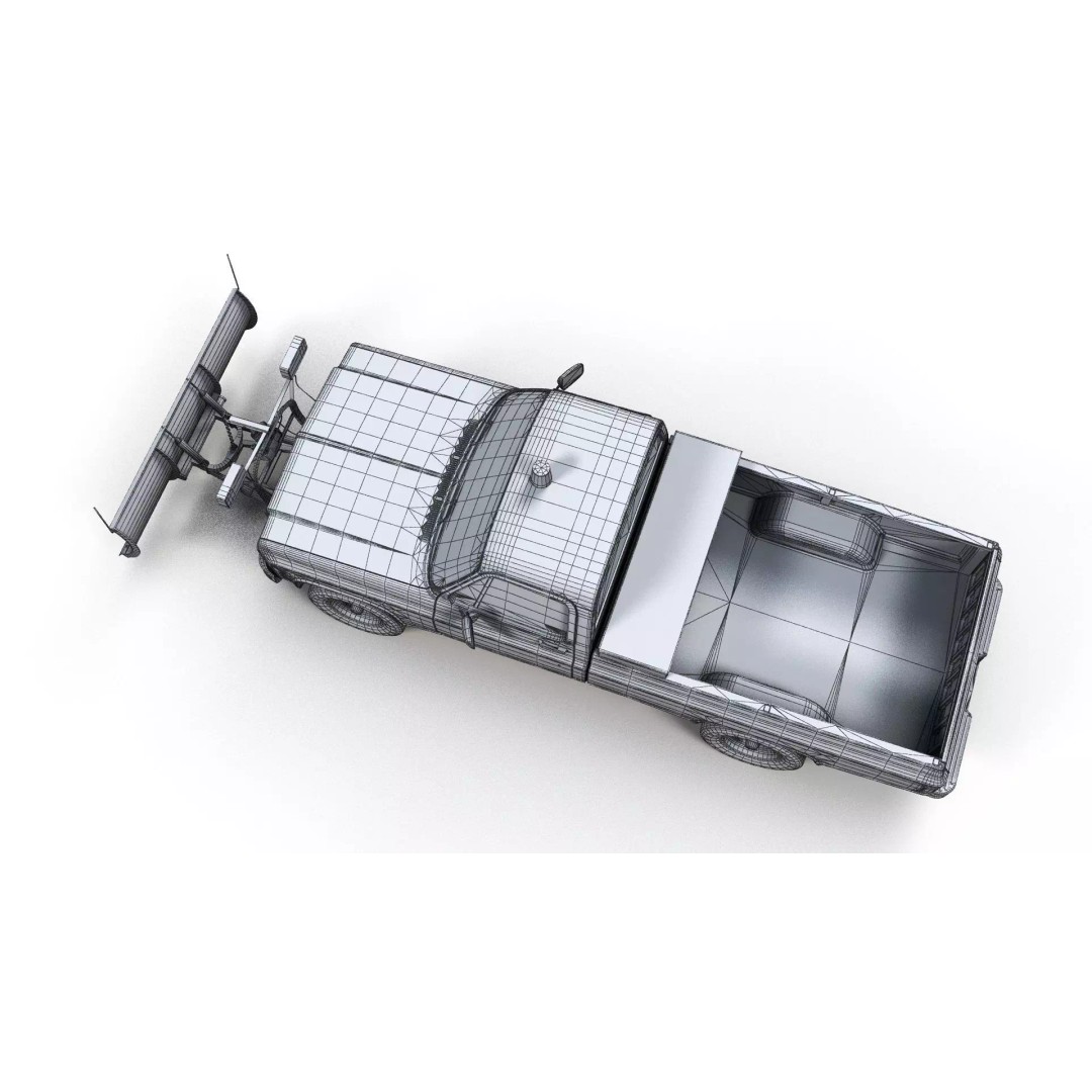 4x4 American Pickup Truck 3D Model – Low Poly Game Ready with PBR Textures - View 29
