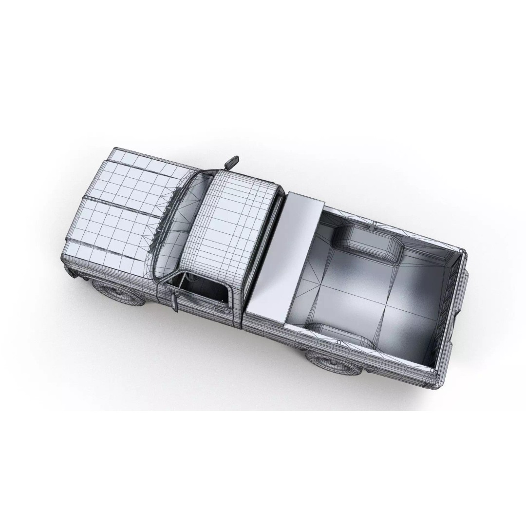 4x4 American Pickup Truck 3D Model – Low Poly Game Ready with PBR Textures - View 37