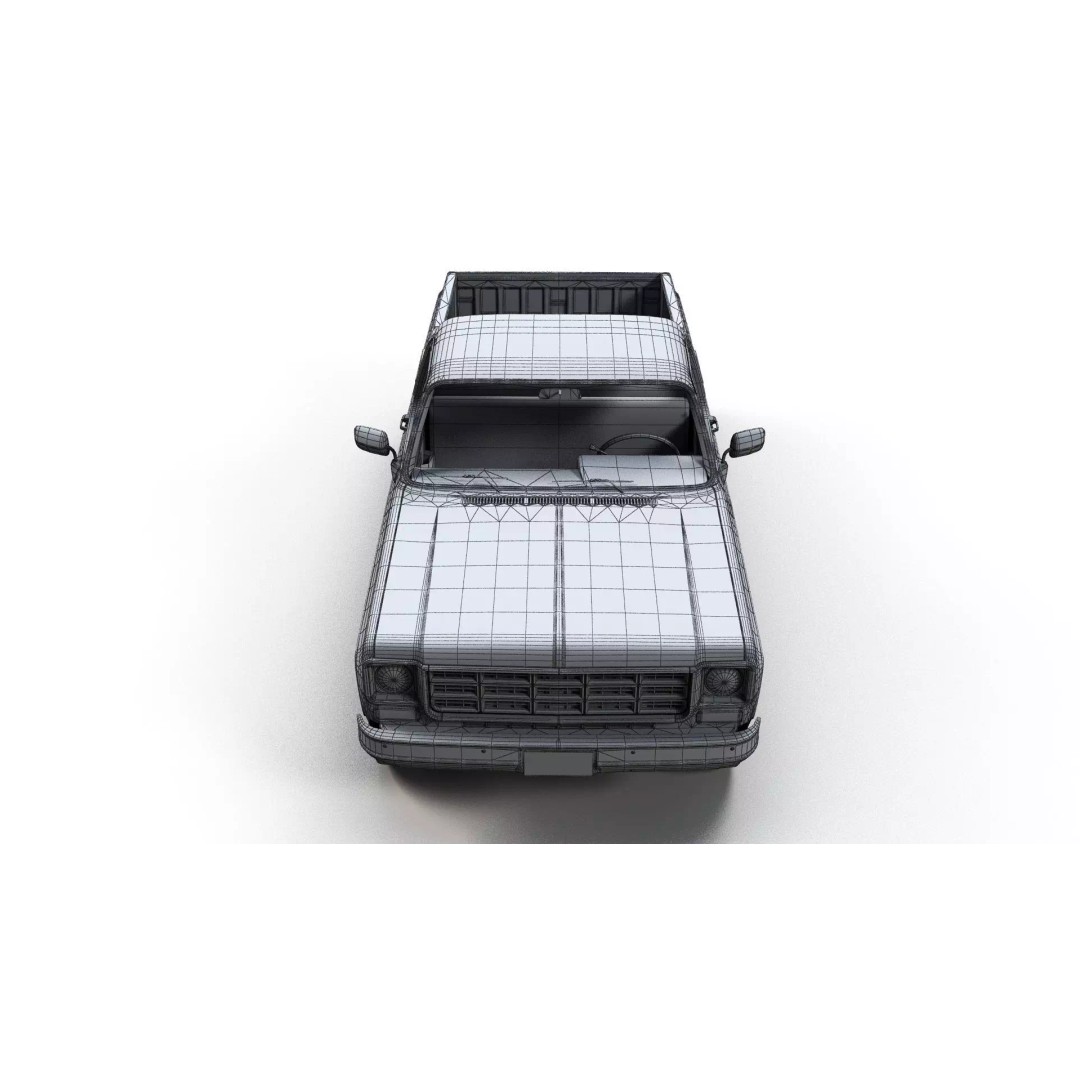 4x4 American Pickup Truck 3D Model – Low Poly Game Ready with PBR Textures - View 38