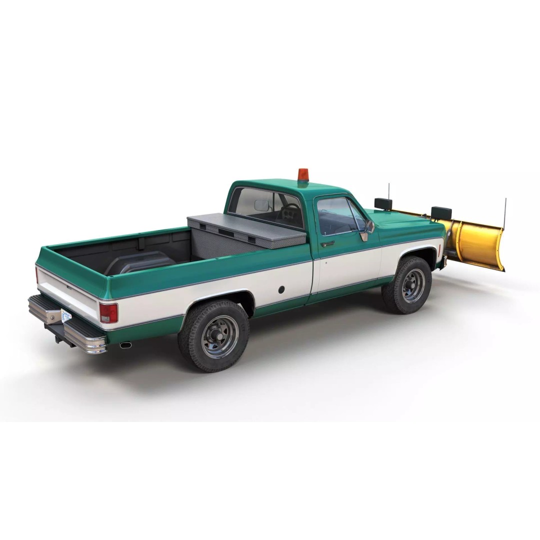 4x4 American Pickup Truck 3D Model – Low Poly Game Ready with PBR Textures - View 4