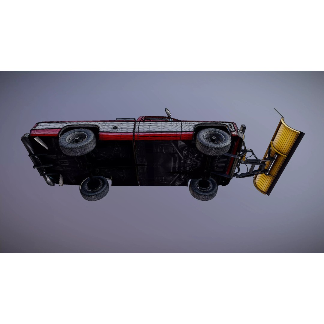 4x4 American Pickup Truck 3D Model – Low Poly Game Ready with PBR Textures - View 42