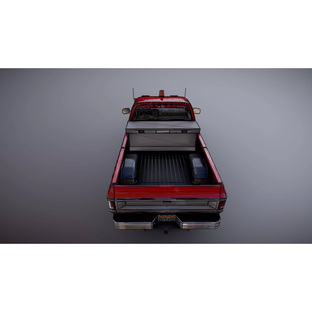 4x4 American Pickup Truck 3D Model – Low Poly Game Ready with PBR Textures - View 43