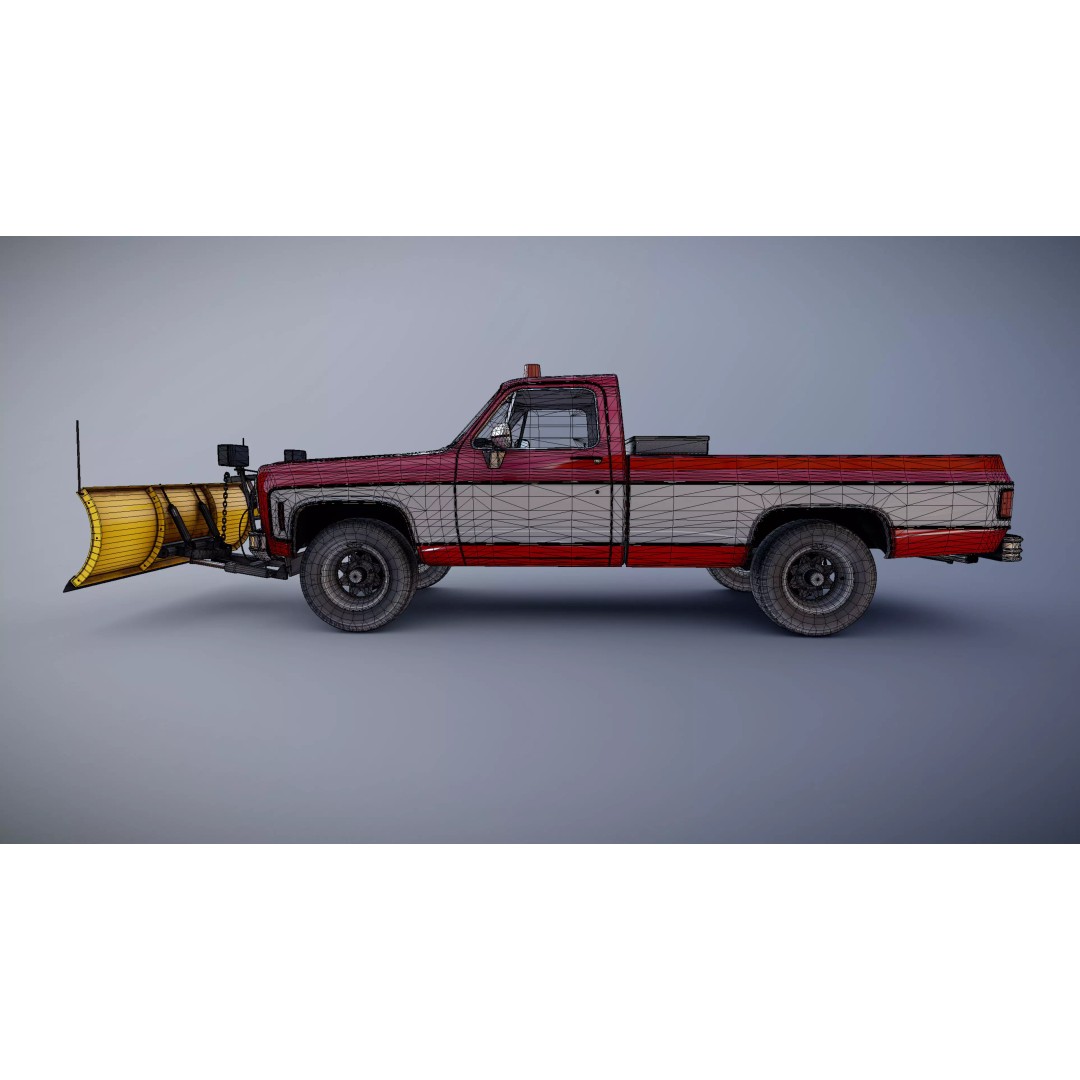 4x4 American Pickup Truck 3D Model – Low Poly Game Ready with PBR Textures - View 44