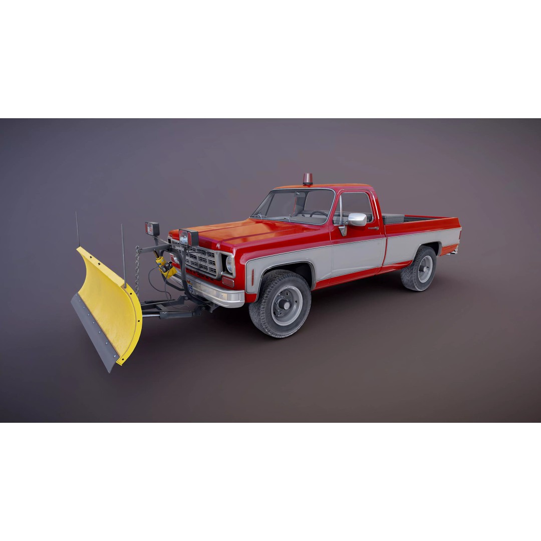 4x4 American Pickup Truck 3D Model – Low Poly Game Ready with PBR Textures - View 45