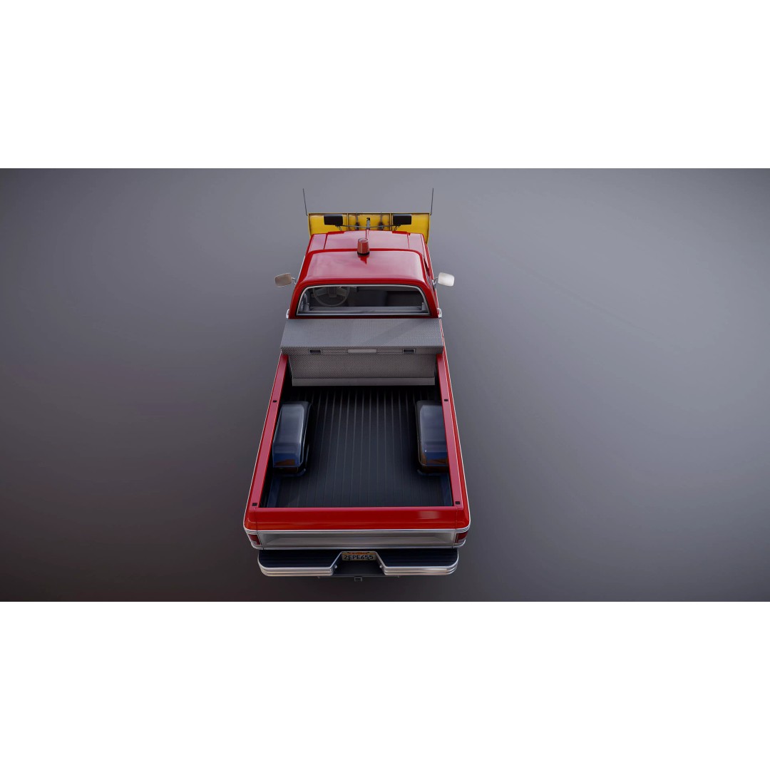 4x4 American Pickup Truck 3D Model – Low Poly Game Ready with PBR Textures - View 47