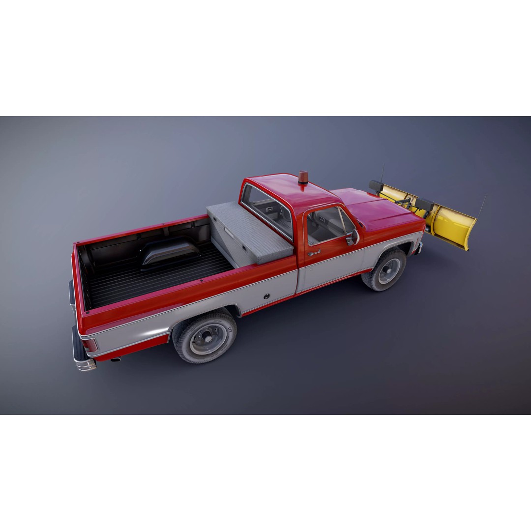 4x4 American Pickup Truck 3D Model – Low Poly Game Ready with PBR Textures - View 48