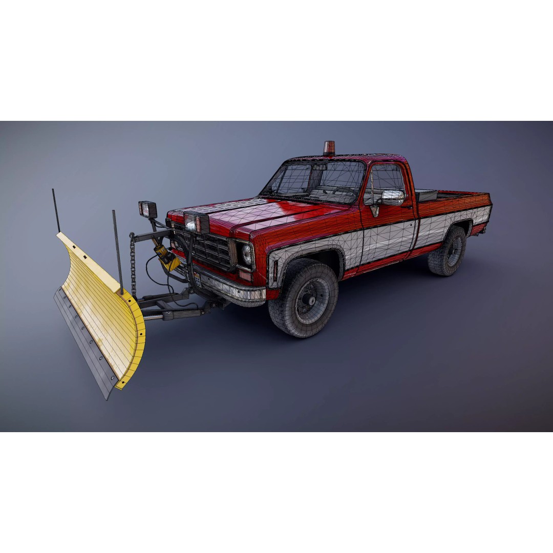 4x4 American Pickup Truck 3D Model – Low Poly Game Ready with PBR Textures - View 49
